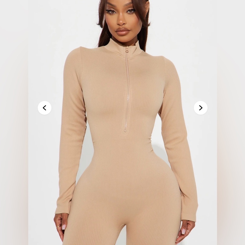 Fashion Nova Tan Seamless Jumpsuit - Picture 4 of 9